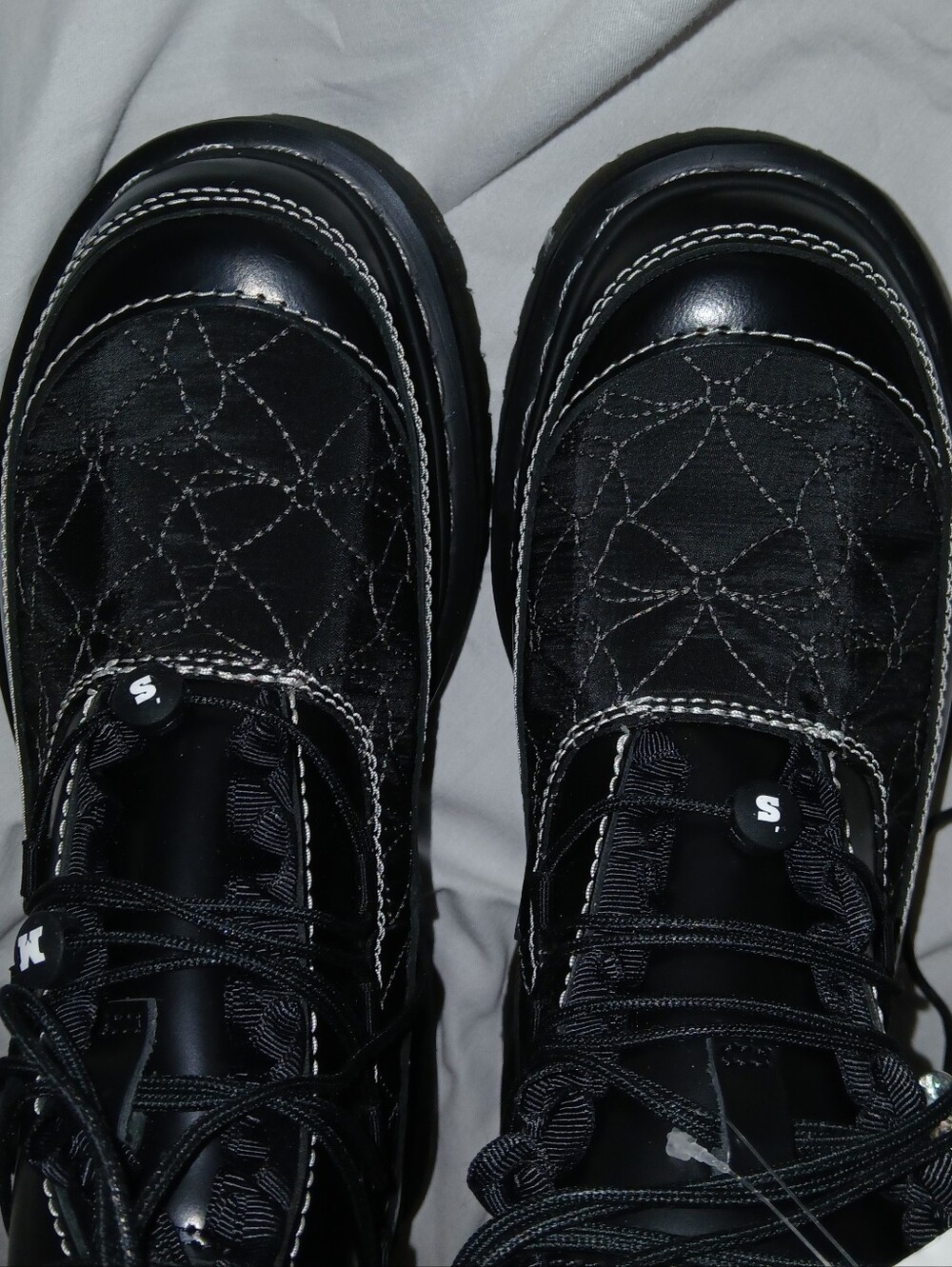 Dr Martens Jadon Frill Smooth Leather Lace Up Combat Platform Charm Boots, Black - Picture 12 of 16
